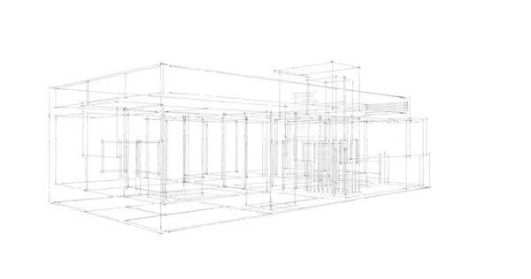 Arquitectura Edificio Ilustración Sobre Fondo — Foto de Stock