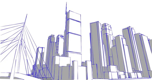 Abstrakcyjny Projekt Tapety Architektonicznej Cyfrowe Tło Koncepcyjne — Zdjęcie stockowe