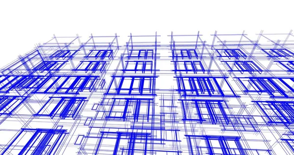 Líneas Abstractas Dibujo Concepto Arte Arquitectónico Formas Geométricas Mínimas —  Fotos de Stock