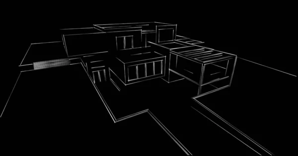 Elvont Építészeti Tapéta Tervezés Digitális Koncepció Háttér — Stock Fotó
