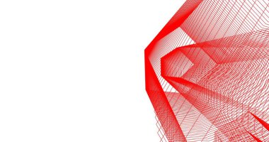 3d mimari duvar kağıdı tasarımı, dijital bina çizimi 