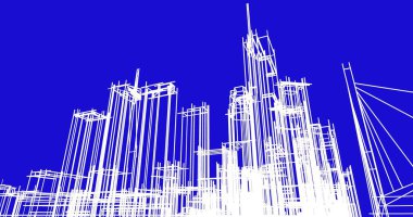 soyut mimari duvar kağıdı tasarımı, dijital konsept arkaplan