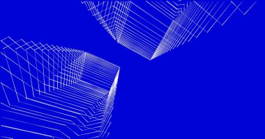 Mimari sanat konseptinde soyut çizgiler, minimum geometrik şekiller. 