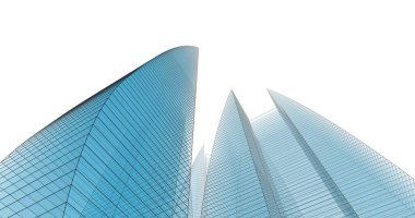 Arkaplanda mimari bina 3d illüstrasyon