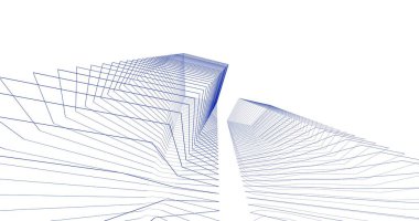 Mimari sanat konseptinde soyut çizgiler, minimum geometrik şekiller. 