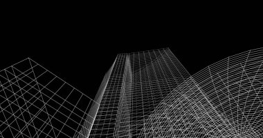 Mimari sanat konseptinde soyut çizgiler, minimum geometrik şekiller. 