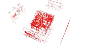 minimal geometrik şekiller, mimari çizgiler