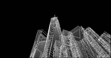 Mimari sanat konseptinde soyut çizgiler, minimum geometrik şekiller. 