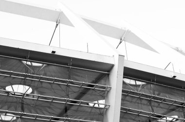 Arkaplanda mimari bina 3d illüstrasyon