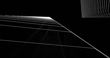 Arkaplanda mimari bina 3d illüstrasyon