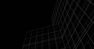 Mimari sanat konseptinde soyut çizgiler, minimum geometrik şekiller. 