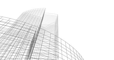 Mimari sanat konseptinde soyut çizgiler, minimum geometrik şekiller. 