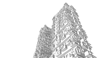 soyut mimari duvar kağıdı tasarımı, dijital konsept arkaplan