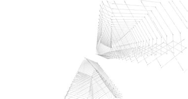 Mimari sanat konseptinde soyut çizgiler, minimum geometrik şekiller. 