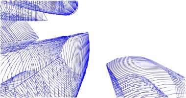 Arkaplanda mimari bina 3d illüstrasyon