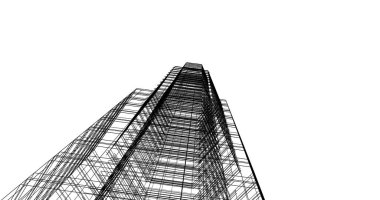 Mimari sanat konseptinde soyut çizgiler, minimum geometrik şekiller. 