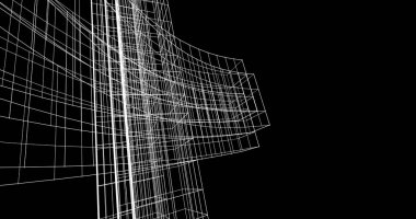 Mimari sanat konseptinde soyut çizgiler, minimum geometrik şekiller. 