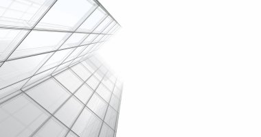 Arkaplanda mimari bina 3d illüstrasyon