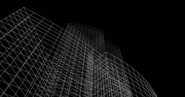 Mimari sanat konseptinde soyut çizgiler, minimum geometrik şekiller. 