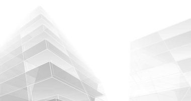 Mimari sanat konseptinde soyut çizgiler, minimum geometrik şekiller. 