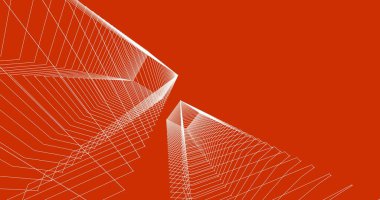 Mimari sanat konseptinde soyut çizgiler, minimum geometrik şekiller. 