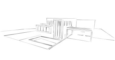 soyut mimari duvar kağıdı tasarımı, dijital konsept arkaplan