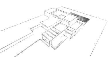 soyut mimari duvar kağıdı tasarımı, dijital konsept arkaplan
