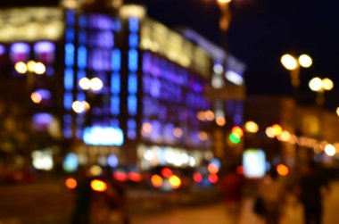 Bulanık soyut ışıklar gece şehrin arka planı