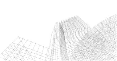 Mimari sanat konseptinde soyut çizgiler, minimum geometrik şekiller. 