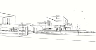 soyut mimari duvar kağıdı tasarımı, dijital konsept arkaplan