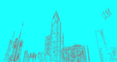 Mimari sanat konseptinde soyut çizgiler, minimum geometrik şekiller. 