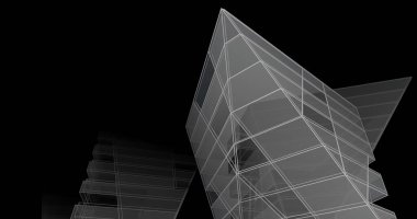 Mimari sanat konseptinde soyut çizgiler, minimum geometrik şekiller. 