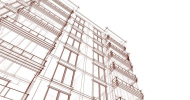 soyut mimari duvar kağıdı tasarımı, dijital konsept arkaplan