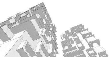 soyut mimari duvar kağıdı tasarımı, dijital konsept arkaplan