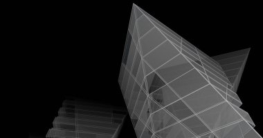 Mimari sanat konseptinde soyut çizgiler, minimum geometrik şekiller. 