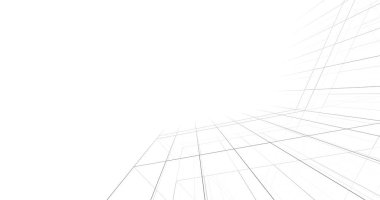 Arkaplanda mimari bina 3d illüstrasyon