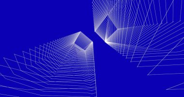 Mimari sanat konseptinde soyut çizgiler, minimum geometrik şekiller. 