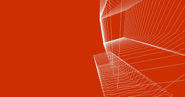 Mimari sanat konseptinde soyut çizgiler, minimum geometrik şekiller. 