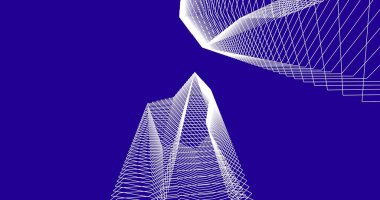 Mimari sanat konseptinde soyut çizgiler, minimum geometrik şekiller. 