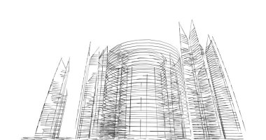 soyut mimari duvar kağıdı tasarımı, dijital konsept arkaplan