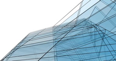 Mimari sanat konseptinde soyut çizgiler, minimum geometrik şekiller. 