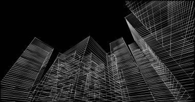 soyut mimari duvar kağıdı tasarımı, dijital konsept arkaplan