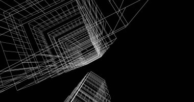 soyut mimari duvar kağıdı tasarımı, dijital konsept arkaplan