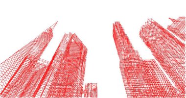 soyut mimari duvar kağıdı tasarımı, dijital konsept arkaplan