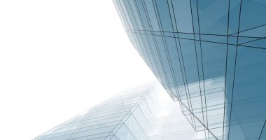 Mimari sanat konseptinde soyut çizgiler, minimum geometrik şekiller. 