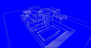 soyut mimari duvar kağıdı tasarımı, dijital konsept arkaplan
