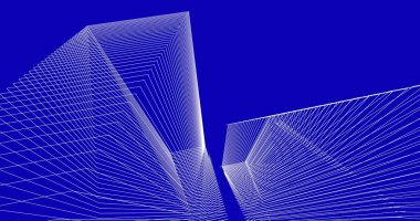 Mimari sanat konseptinde soyut çizgiler, minimum geometrik şekiller. 