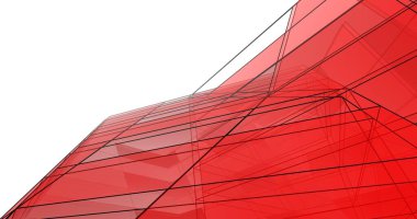 Mimari sanat konseptinde soyut çizgiler, minimum geometrik şekiller. 