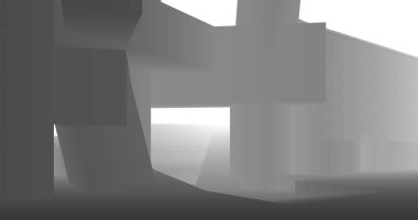 Mimari sanat konseptinde soyut çizgiler, minimum geometrik şekiller. 