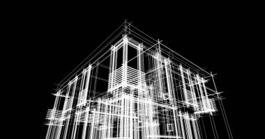 soyut mimari duvar kağıdı tasarımı, dijital konsept arkaplan